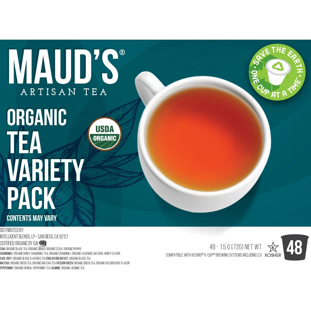 Maud’s Organic Tea Pods Variety Pack - 48ct - Image 4
