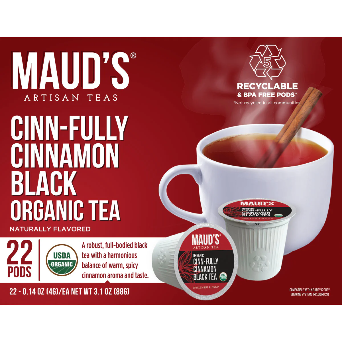 Maud's Cinn-Fully Cinnamon Black Tea Pods - Image 4