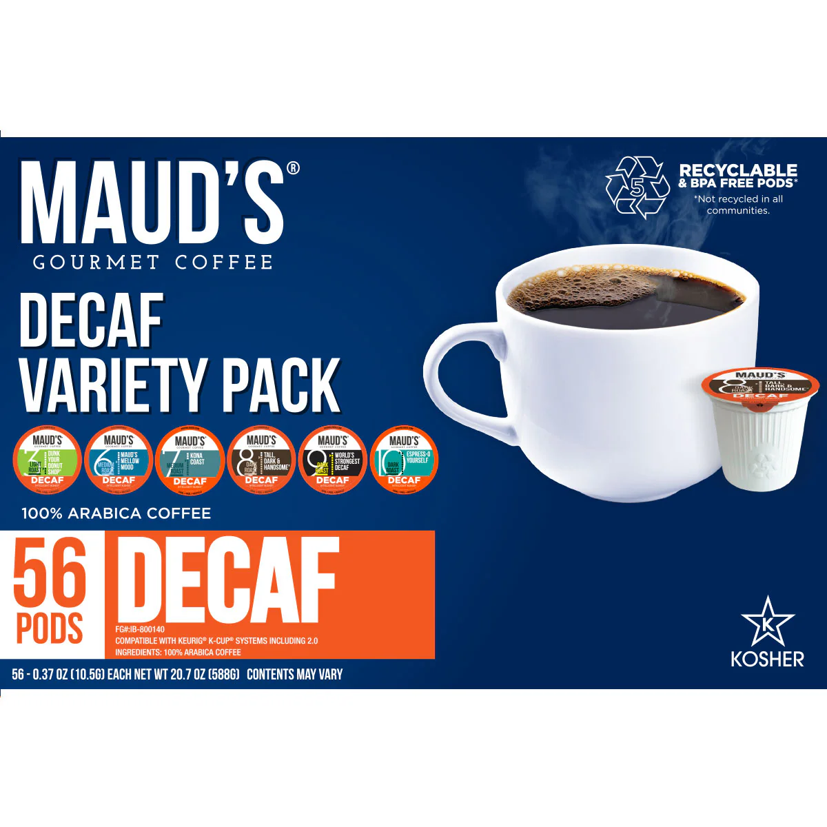 Maud's Decaf Coffee Pods Variety Pack - 56ct - Image 4