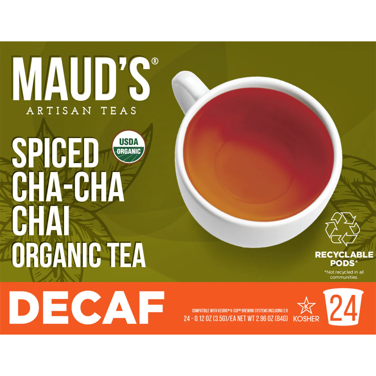 Maud's Organic Decaf Chai Tea Pods - Image 3