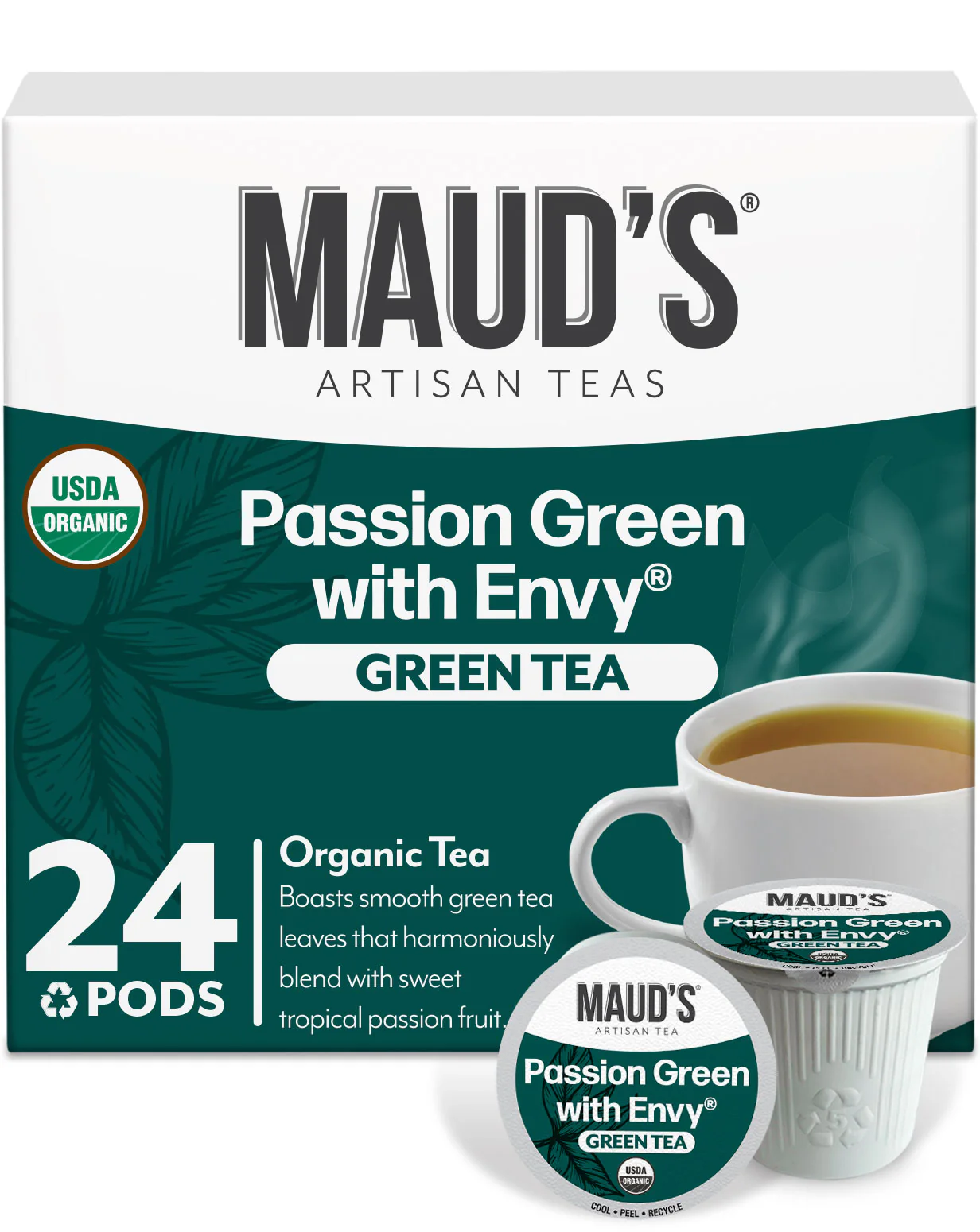 Maud's Organic Passion Green Tea Pods - Image 4