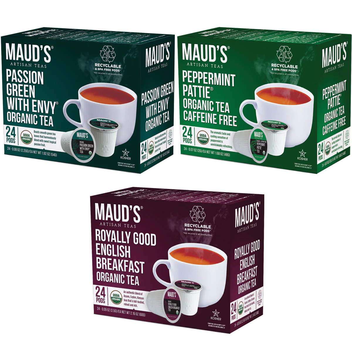 Maud's Organic Original Tea Variety Bundle - 72ct - Image 3