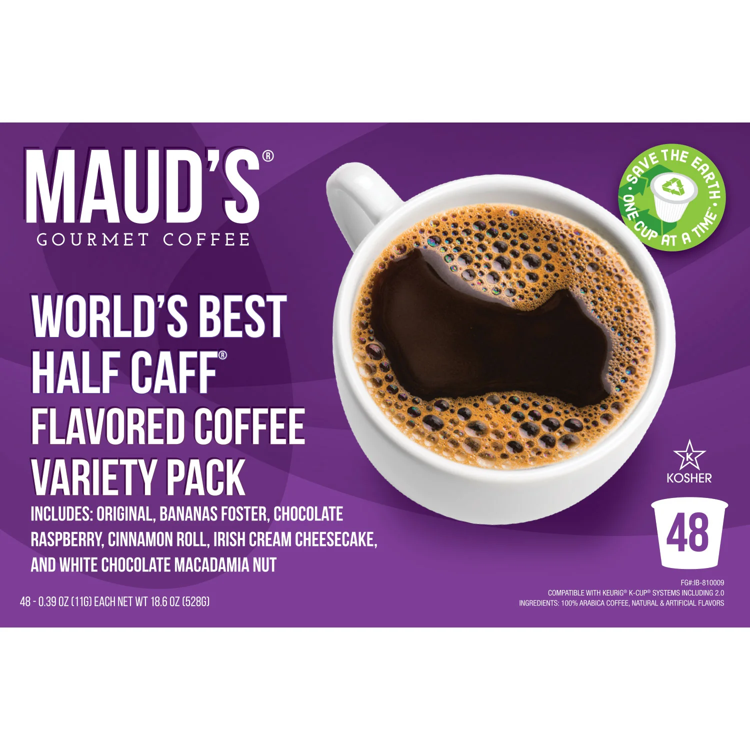 Maud's World's Best Half Caff Flavored Coffee Pods Variety Pack - 48ct - Image 4