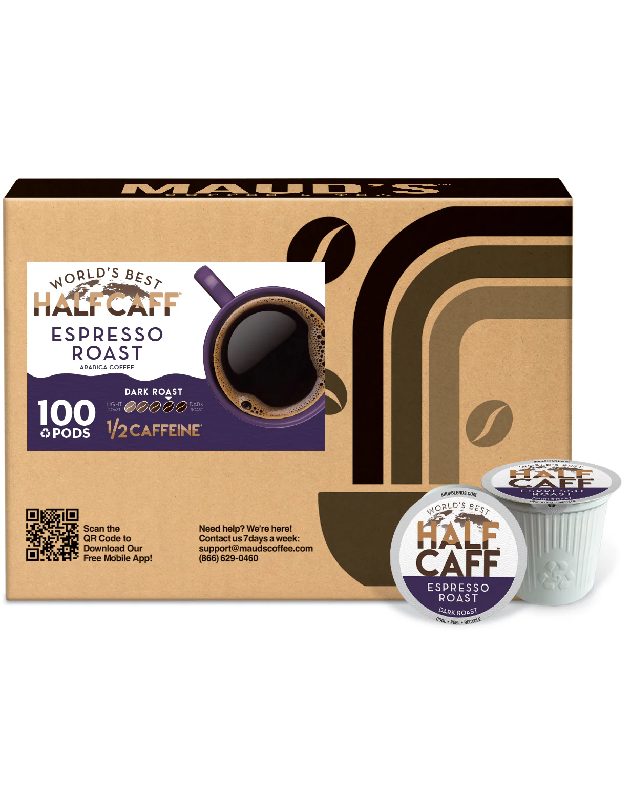World's Best Half Caff™ Espresso Dark Roast Coffee Pods - Image 5